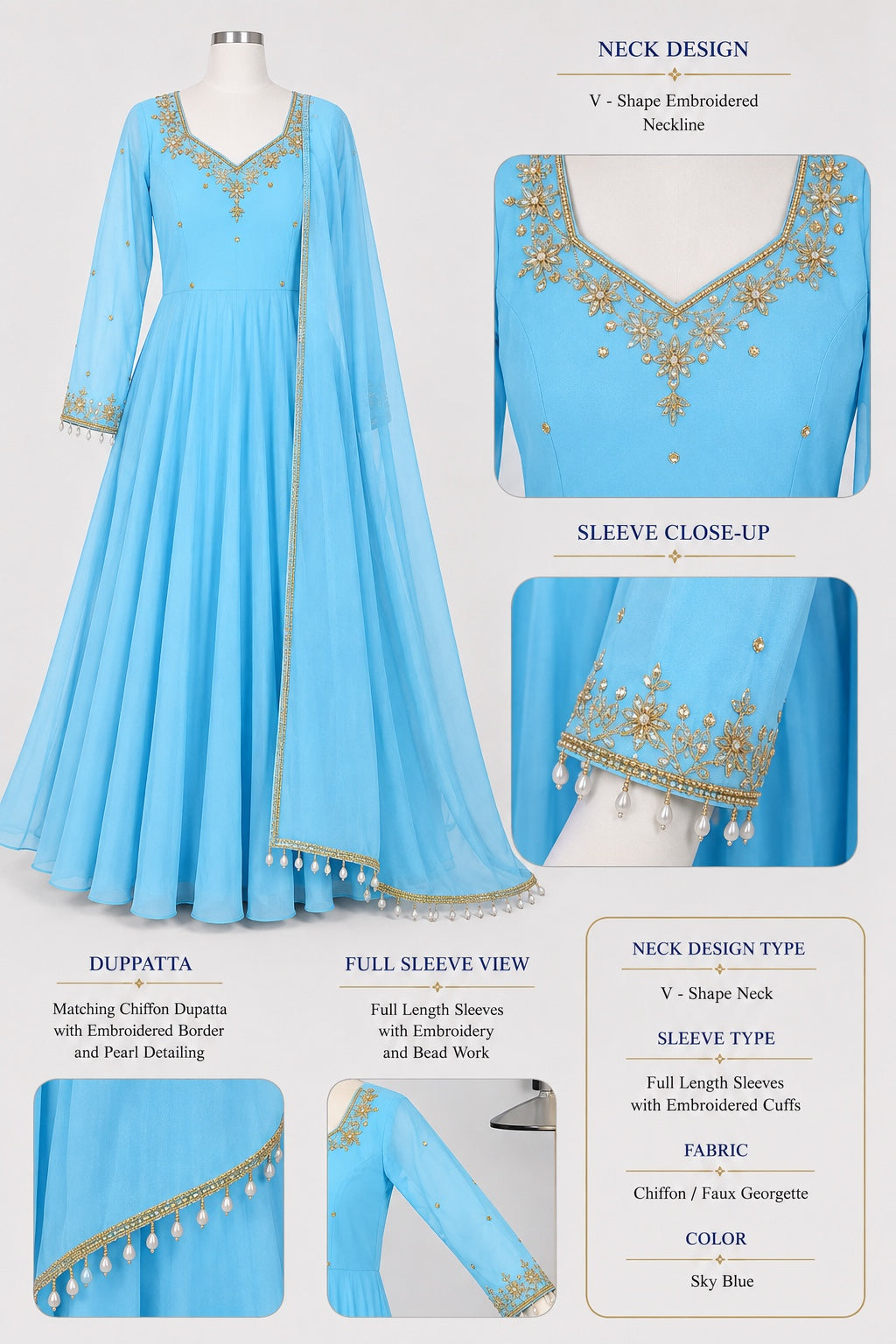 Anarkali set - Handworked design