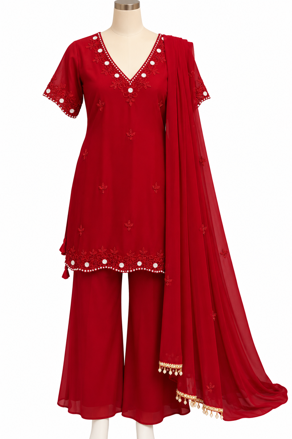 90's Kurthi 3 piece set hand worked