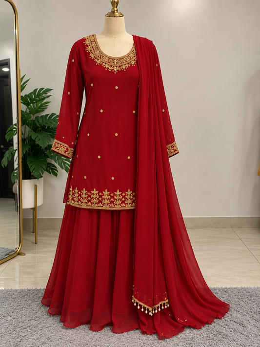 90's sarara 3 piece set hand worked design